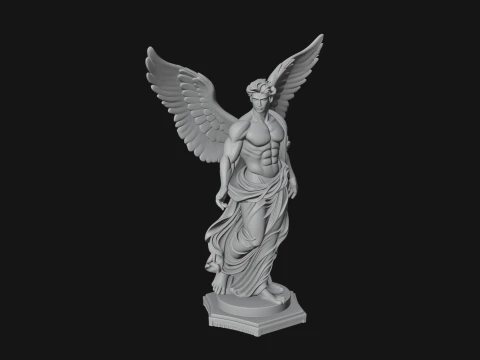 Winged Guardian Angel Statue Design 2 - 3D Print Model 3D Print Model
