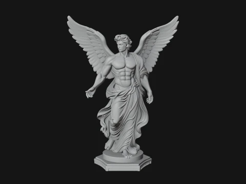 Winged Guardian Angel Statue Design 2 - 3D Print Model 3D Print Model