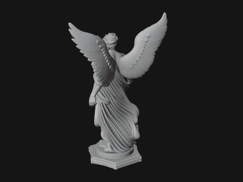 Winged Guardian Angel Statue Design 2 - 3D Print Model 3D Print Model