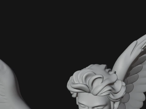 Winged Guardian Angel Statue Design 2 - 3D Print Model 3D Print Model