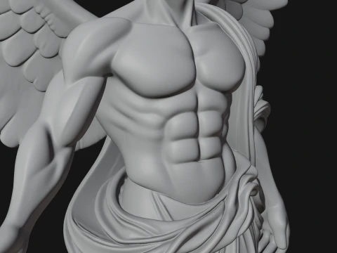 Winged Guardian Angel Statue Design 2 - 3D Print Model 3D Print Model