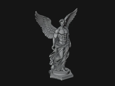Winged Guardian Angel Statue Design 2 - 3D Print Model 3D Print Model