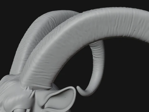 Mountain Goat on Pedestal Statue Design 1 - 3D Print Model 3D Print Model