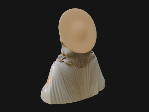 Haloed Christ Relief Bust Statue Design 1 - 3D Print Model 3D Print Model