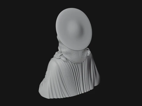 Haloed Christ Relief Bust Statue Design 1 - 3D Print Model 3D Print Model