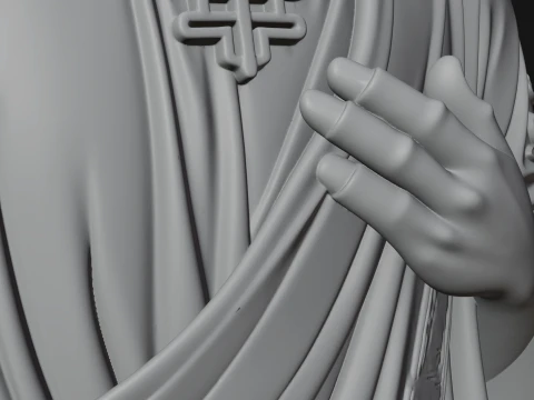 Haloed Christ Relief Bust Statue Design 1 - 3D Print Model 3D Print Model