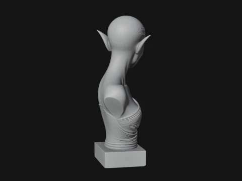 Minimalist Alien Bust Statue Design 1 - 3D Print Model 3D Print Model