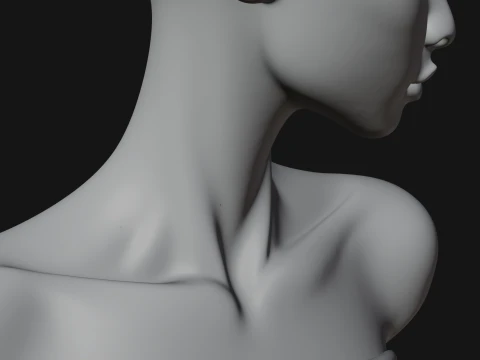 Minimalist Alien Bust Statue Design 1 - 3D Print Model 3D Print Model