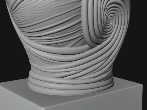 Minimalist Alien Bust Statue Design 1 - 3D Print Model 3D Print Model