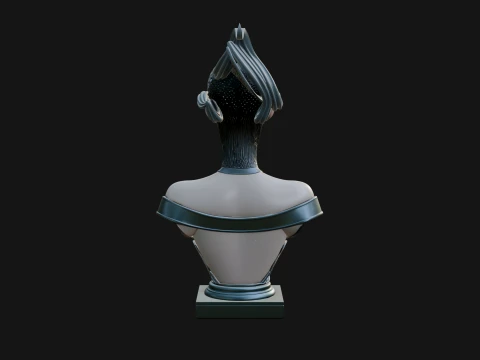 Futuristic Woman Bust Statue Design 2 - 3D Print Model 3D Print Model