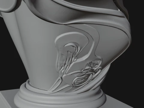 Futuristic Woman Bust Statue Design 2 - 3D Print Model 3D Print Model