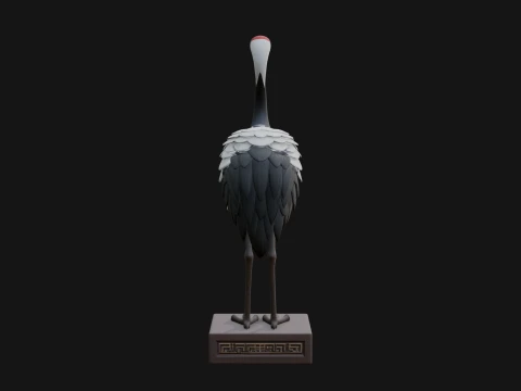 Crane on Pedestal Statue Design 2 - 3D Print Model 3D Print Model