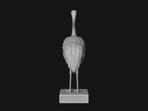Crane on Pedestal Statue Design 2 - 3D Print Model 3D Print Model