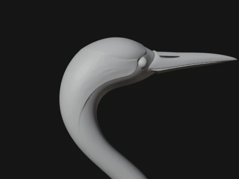 Crane on Pedestal Statue Design 2 - 3D Print Model 3D Print Model