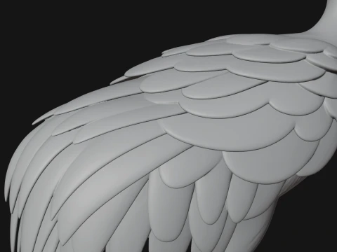 Crane on Pedestal Statue Design 2 - 3D Print Model 3D Print Model