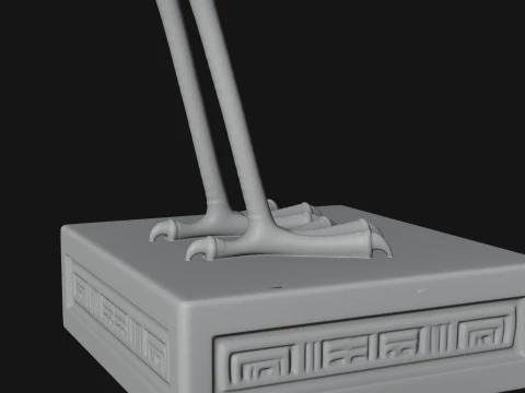 Crane on Pedestal Statue Design 2 - 3D Print Model 3D Print Model