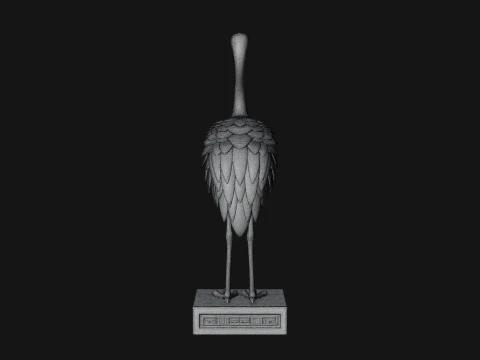 Crane on Pedestal Statue Design 2 - 3D Print Model 3D Print Model
