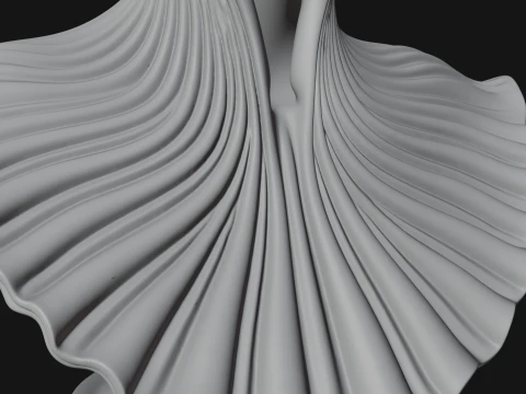 Shell Crown Woman Bust Statue Design 2 - 3D Print Model 3D Print Model