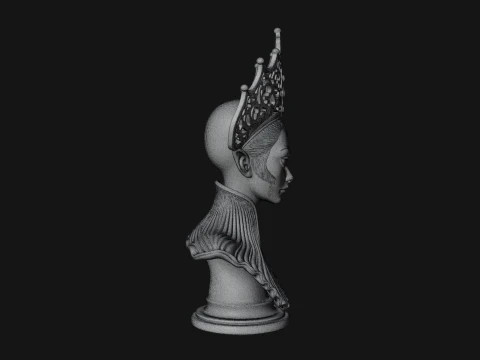 Shell Crown Woman Bust Statue Design 2 - 3D Print Model 3D Print Model