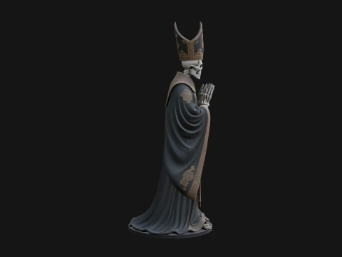 Skeleton Bishop Statue Design 2 - 3D Print Model 3D Print Model