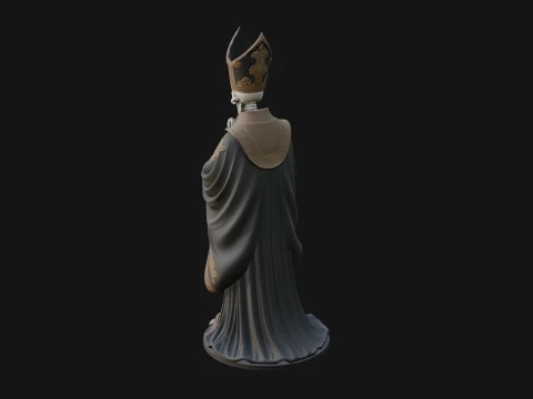 Skeleton Bishop Statue Design 2 - 3D Print Model 3D Print Model
