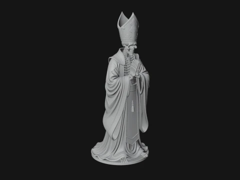 Skeleton Bishop Statue Design 2 - 3D Print Model 3D Print Model