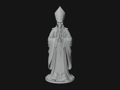 Skeleton Bishop Statue Design 2 - 3D Print Model 3D Print Model