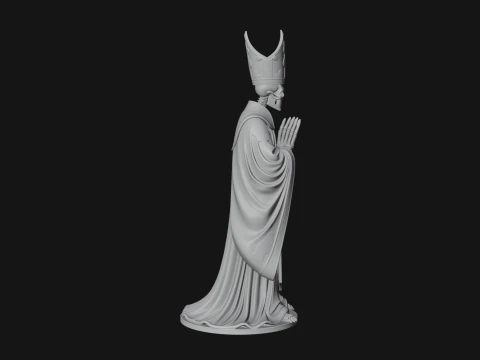 Skeleton Bishop Statue Design 2 - 3D Print Model 3D Print Model