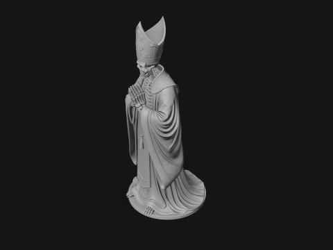Skeleton Bishop Statue Design 2 - 3D Print Model 3D Print Model