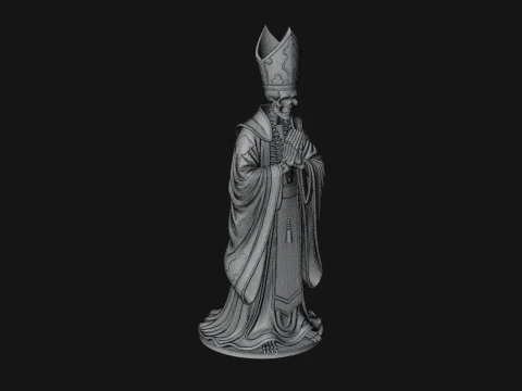Skeleton Bishop Statue Design 2 - 3D Print Model 3D Print Model