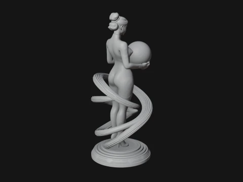 Figure Holding Globe Statue Design 2 - 3D Print Model 3D Print Model