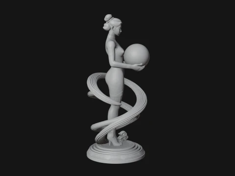 Figure Holding Globe Statue Design 2 - 3D Print Model 3D Print Model