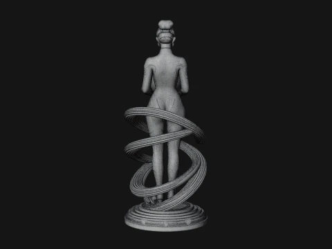 Figure Holding Globe Statue Design 2 - 3D Print Model 3D Print Model