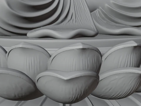 Brahma on Lotus Throne Statue Design 5 - 3D Print Model 3D Print Model