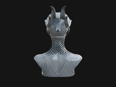 Futuristic Woman Bust Statue Design 3 - 3D Print Model 3D Print Model