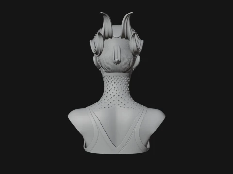 Futuristic Woman Bust Statue Design 3 - 3D Print Model 3D Print Model