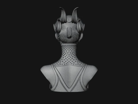 Futuristic Woman Bust Statue Design 3 - 3D Print Model 3D Print Model