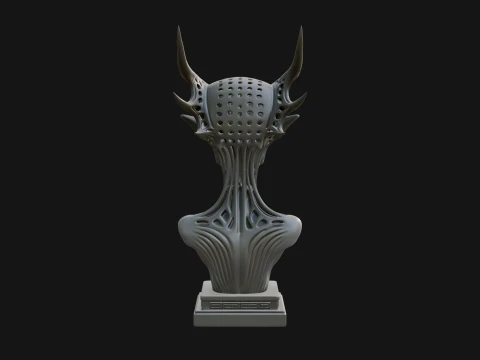 Biomechanical Alien Bust Statue Design 5 - 3D Print Model 3D Print Model