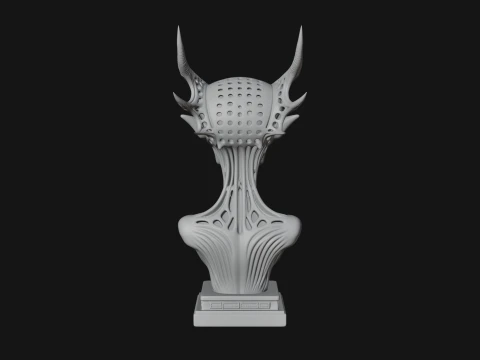 Biomechanical Alien Bust Statue Design 5 - 3D Print Model 3D Print Model
