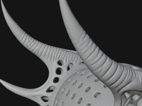 Biomechanical Alien Bust Statue Design 5 - 3D Print Model 3D Print Model