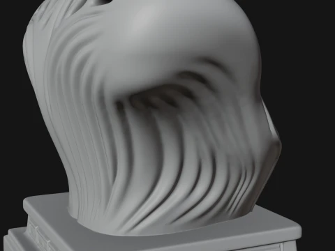 Biomechanical Alien Bust Statue Design 5 - 3D Print Model 3D Print Model