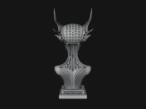 Biomechanical Alien Bust Statue Design 5 - 3D Print Model 3D Print Model