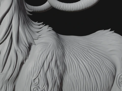 Mountain Goat on Pedestal Statue Design 2 - 3D Print Model 3D Print Model