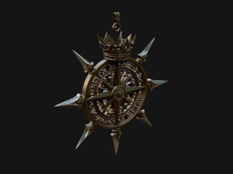 Compass Rose Medallion Pendant Design 1 - 3D Print Model 3D Print Model