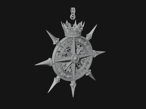 Compass Rose Medallion Pendant Design 1 - 3D Print Model 3D Print Model
