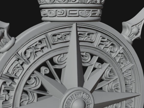 Compass Rose Medallion Pendant Design 1 - 3D Print Model 3D Print Model