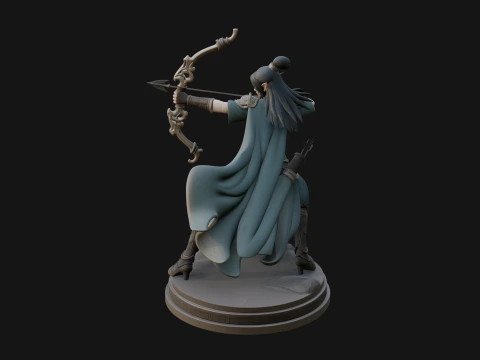 Elven Archer Queen Statue Design 2 - 3D Print Model 3D Print Model