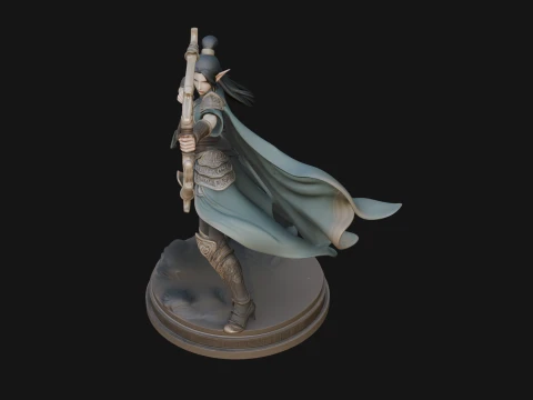 Elven Archer Queen Statue Design 2 - 3D Print Model 3D Print Model