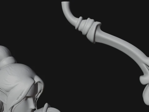 Elven Archer Queen Statue Design 2 - 3D Print Model 3D Print Model