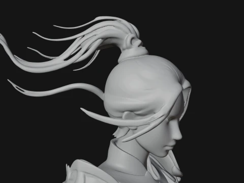 Caped Woman Warrior Statue Design 1 - 3D Print Model 3D Print Model